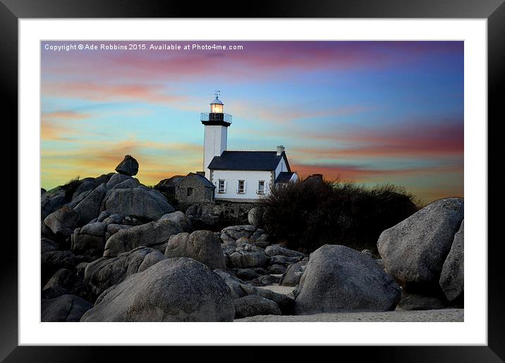 Little Lighthouse Le Phare de Pontouval Framed Mounted Print by Ade Robbins