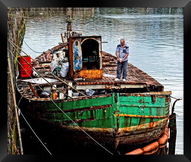  HDR Effect. Restoration of Fire damaged Boat Framed Print by Ade Robbins
