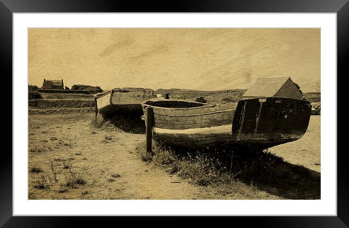 Old Boats at Meneham Framed Mounted Print by Ade Robbins