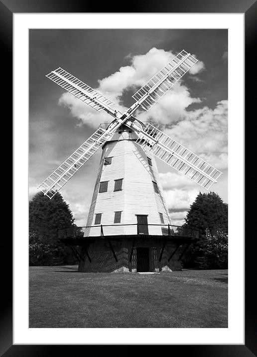 Upminster Windmill Mono Framed Mounted Print by Philip Dunk