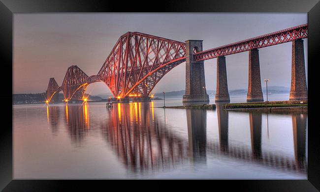 Forth Rail Bridge at sunset Framed Print by Claire McQueen