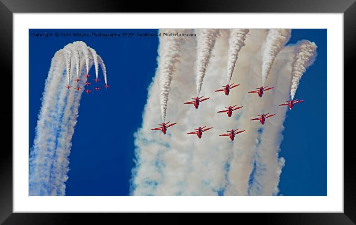The Red Arrows Farnborough 2014 - 2 Framed Mounted Print by Colin Williams Photography