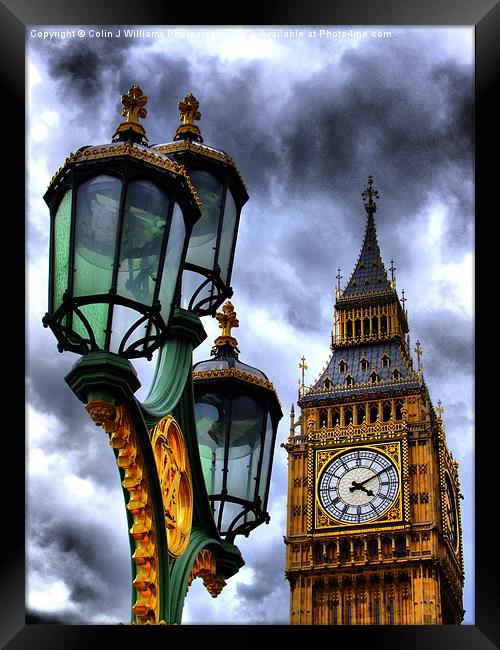 Big Ben And Lamp Framed Print by Colin Williams Photography