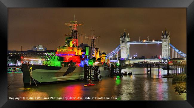 HMS Belfast and Tower Bridge Framed Print by Colin Williams Photography