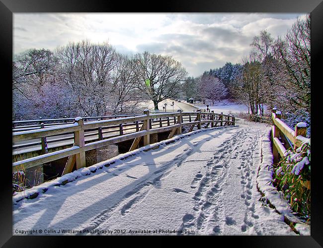 Footprints On The Bridge Framed Print by Colin Williams Photography