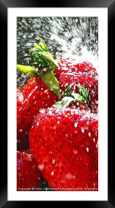 Strawberry Splatter 2.0 Framed Mounted Print by Colin Williams Photography