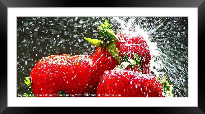 Strawberry Splatter 3.0 Framed Mounted Print by Colin Williams Photography