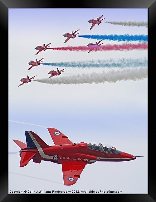The Red Arrows - Farnborough 2012 Framed Print by Colin Williams Photography