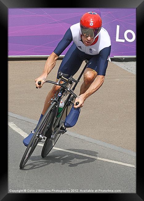 Bradley Wiggins  - Going For Gold - London 2012 Framed Print by Colin Williams Photography