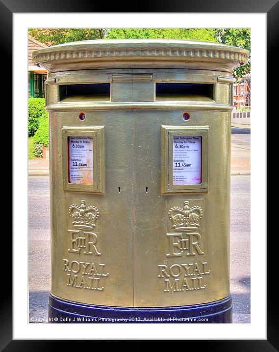 Gold Postbox Framed Mounted Print by Colin Williams Photography