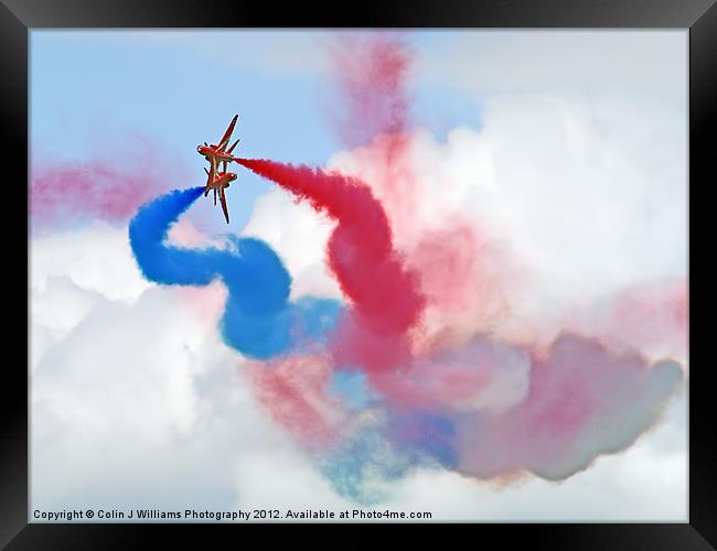 Break ! Red Arrows - Dunsfold 2012 Framed Print by Colin Williams Photography