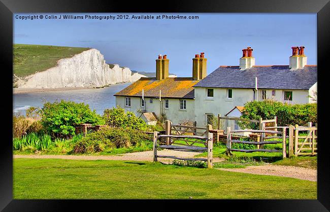 Coastguard Cottages - The Seven Sisters Framed Print by Colin Williams Photography