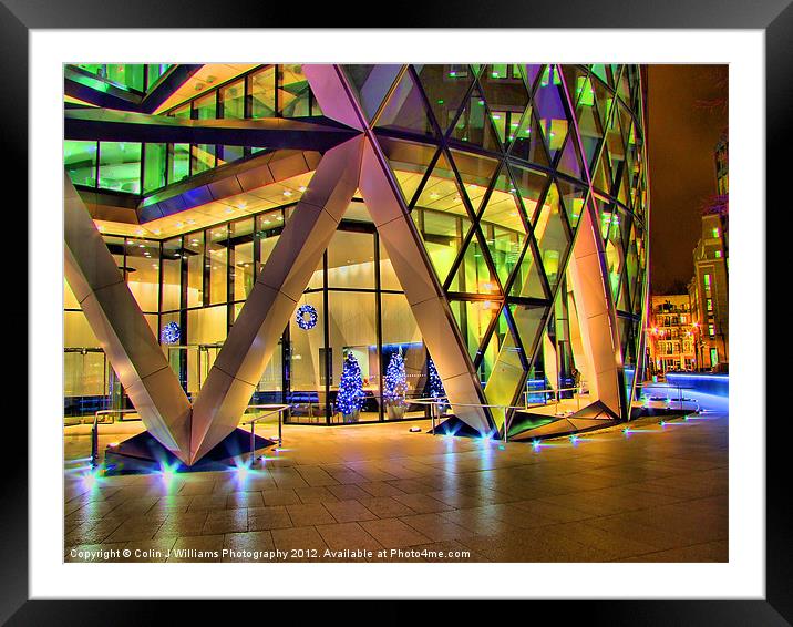 Christmas At The Gherkin London Framed Mounted Print by Colin Williams Photography