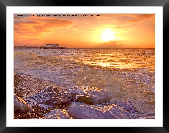 Worthing Beach Sunrise 2 Framed Mounted Print by Colin Williams Photography