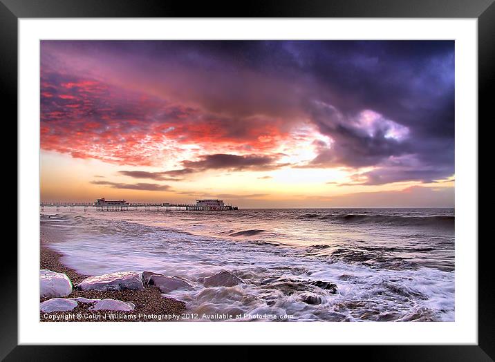 Worthing Beach Sunrise 4 Framed Mounted Print by Colin Williams Photography