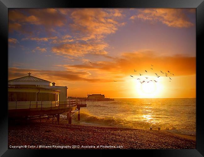 Worthing Beach Sunrise 5 Framed Print by Colin Williams Photography
