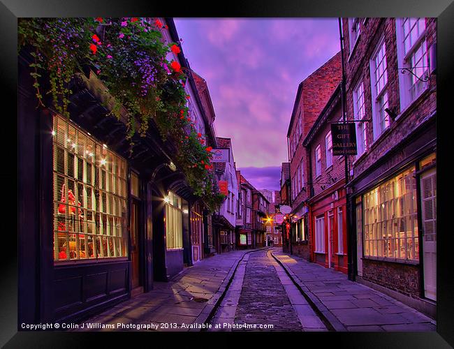 The Shambles York - Twilight Framed Print by Colin Williams Photography