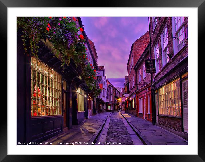 The Shambles York - Twilight Framed Mounted Print by Colin Williams Photography