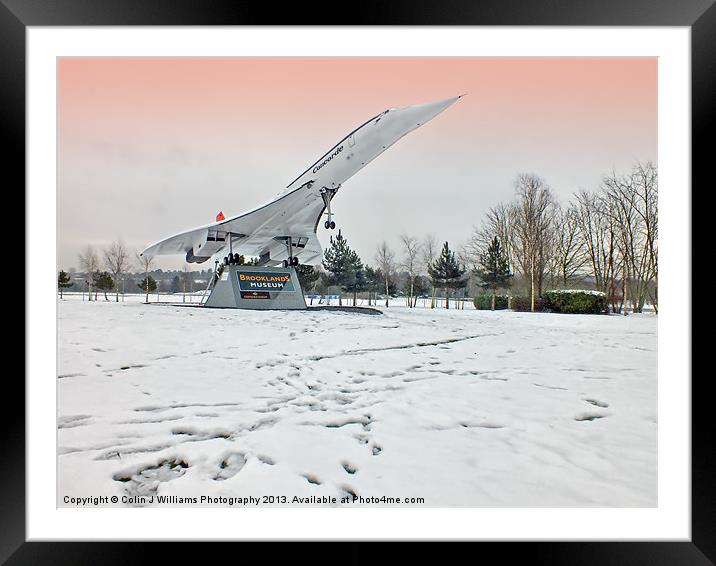  Concorde in the snow- Brooklands Museum Framed Mounted Print by Colin Williams Photography