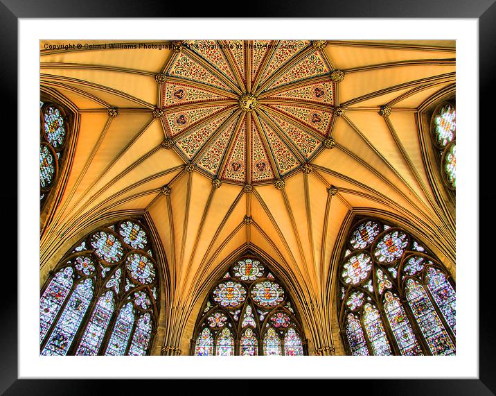 Vaulted Ceiling -The Chapter House - York Minster Framed Mounted Print by Colin Williams Photography