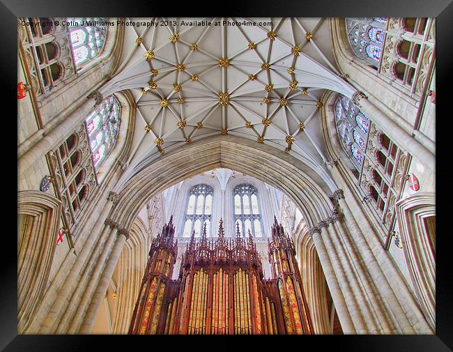 The Organ - York Minster Framed Print by Colin Williams Photography