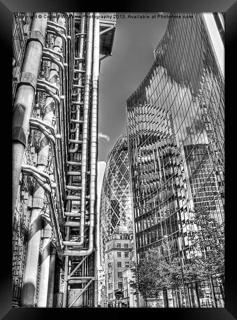 The Lloyds Building - The Gherkin - The Willis Bui Framed Print by Colin Williams Photography