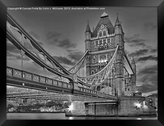 Tower Bridge From Below Framed Print by Colin Williams Photography
