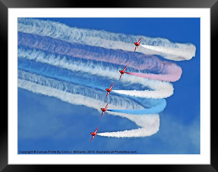 Smokin !! - The Red Arrows - Duxford 26.05.2013 Framed Mounted Print by Colin Williams Photography