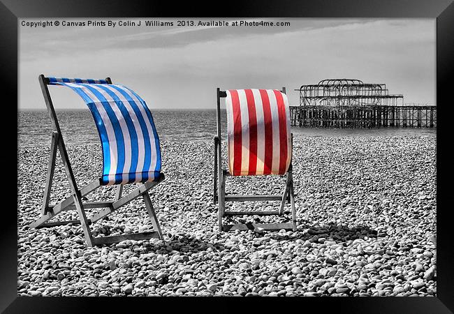 Red White And Blue - Brighton Beach Framed Print by Colin Williams Photography