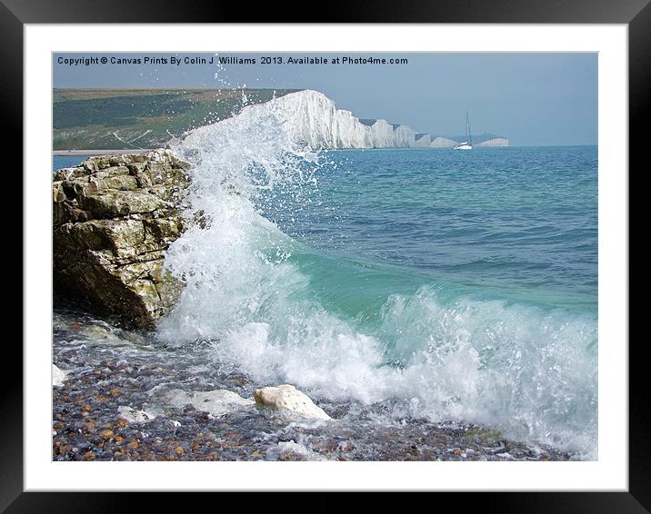Breaking Wave The Seven Sisters Framed Mounted Print by Colin Williams Photography