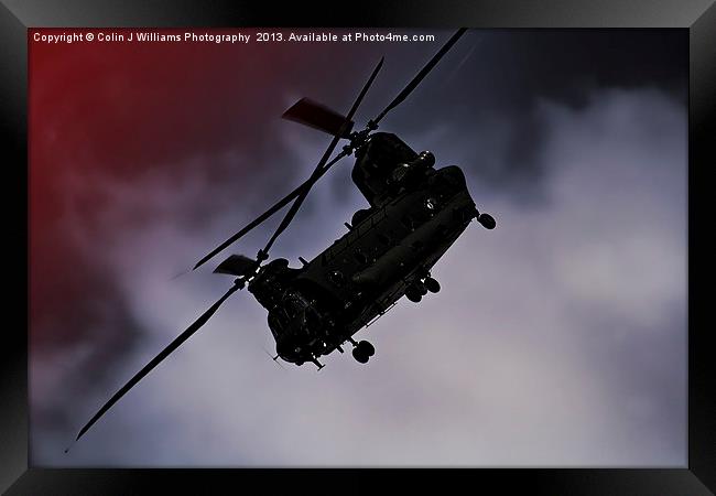 Chinook - Night Flight ! Framed Print by Colin Williams Photography