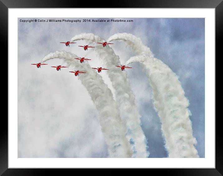 Looping In The Skies - The Red Arrows  Framed Mounted Print by Colin Williams Photography