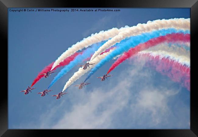  Looping Through Cloud - The Red Arrows. Framed Print by Colin Williams Photography