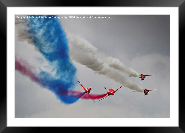  The Corkscrew - Red Arrows Farnborough 2014 Framed Mounted Print by Colin Williams Photography