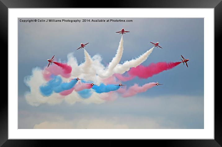  The Red Arrows - Break - Dunsfold 2014 Framed Mounted Print by Colin Williams Photography