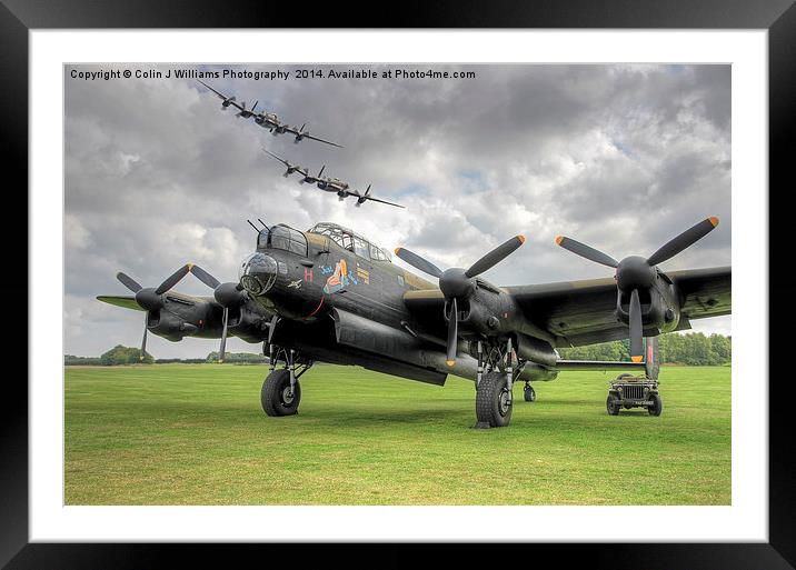   3 Lancasters - East Kirkby Flypast Framed Mounted Print by Colin Williams Photography