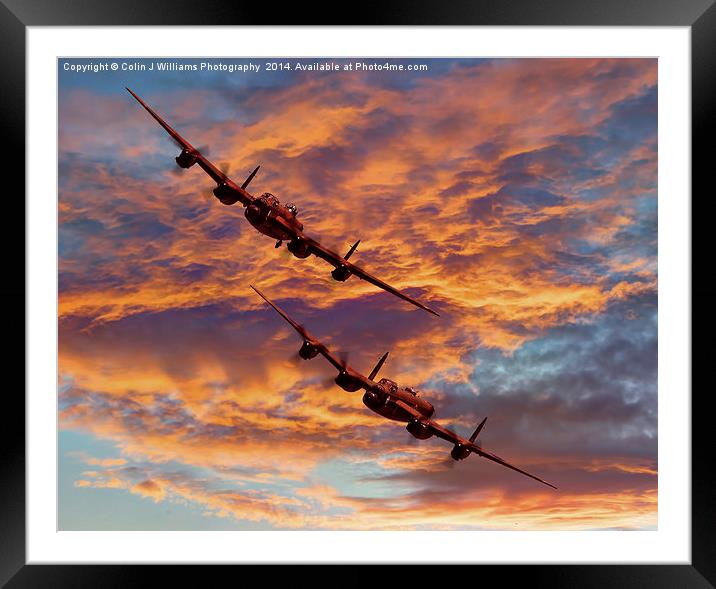  Out Of The Sunset - The 2 Lancasters 1 Framed Mounted Print by Colin Williams Photography