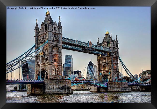 Tower Bridge And The City 2 Framed Print by Colin Williams Photography