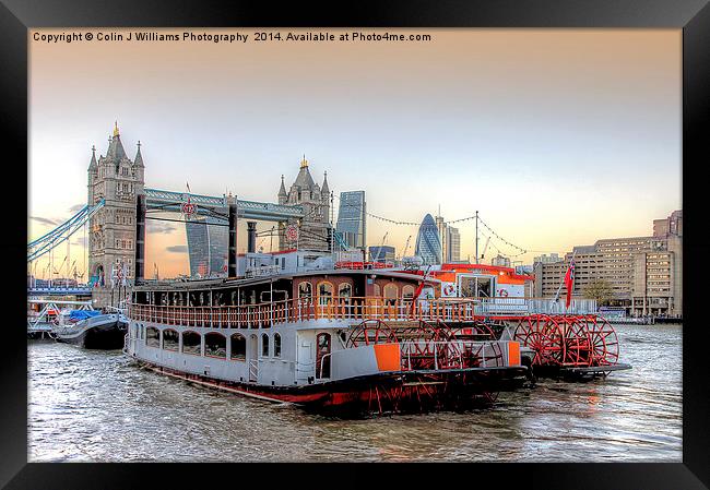  Tower Bridge From Butlers Wharf Framed Print by Colin Williams Photography