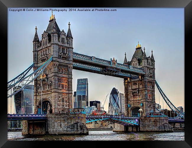  Tower Bridge And The City 3 Framed Print by Colin Williams Photography