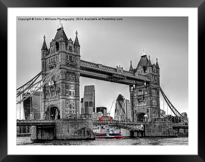   Tower Bridge And The City 4 Framed Mounted Print by Colin Williams Photography