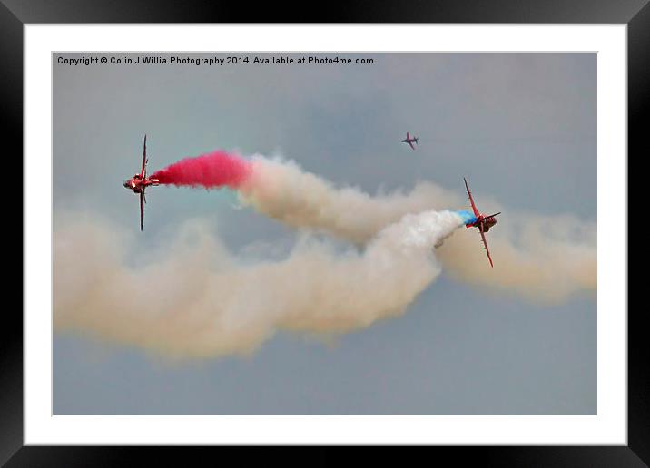   The Syncro Pair - Red Arrows Farnborough 2014 Framed Mounted Print by Colin Williams Photography