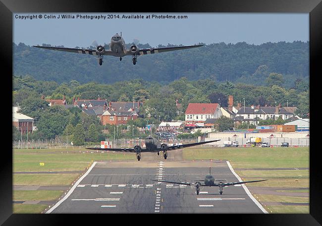  Triple DC3 Take Off Farnborough 2014 Framed Print by Colin Williams Photography
