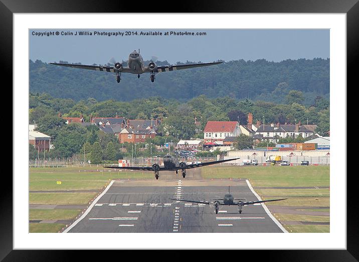  Triple DC3 Take Off Farnborough 2014 Framed Mounted Print by Colin Williams Photography