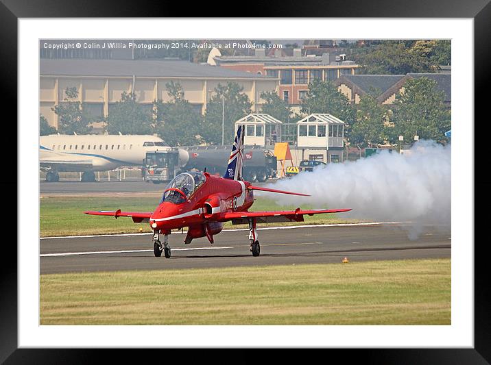  Single Arrow Landing - The Red Arrows Framed Mounted Print by Colin Williams Photography
