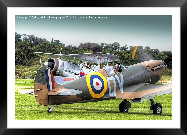  Spitfire and Gladiator Shorham 2014 Framed Mounted Print by Colin Williams Photography