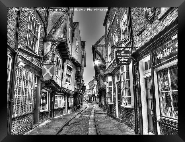  The Shambles York BW Framed Print by Colin Williams Photography