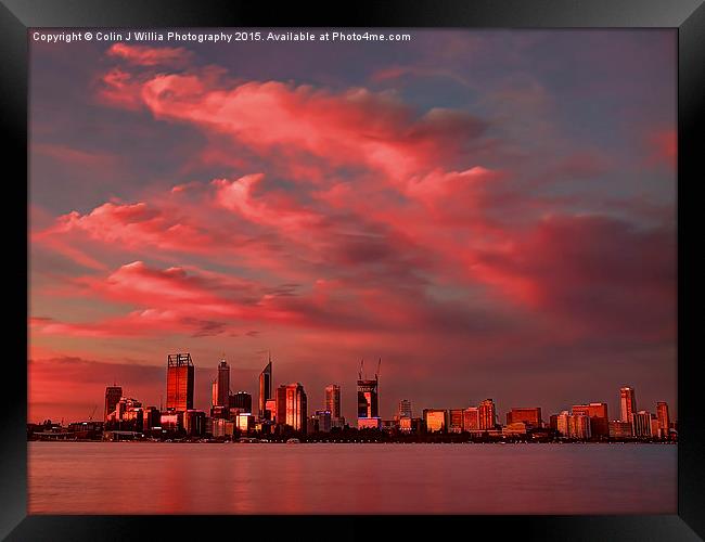  Sunset Over Perth Western Australia Framed Print by Colin Williams Photography