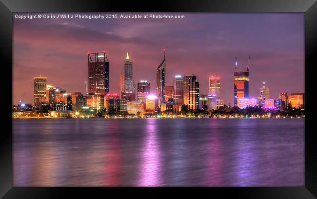  Perth WA  at Night Framed Print by Colin Williams Photography