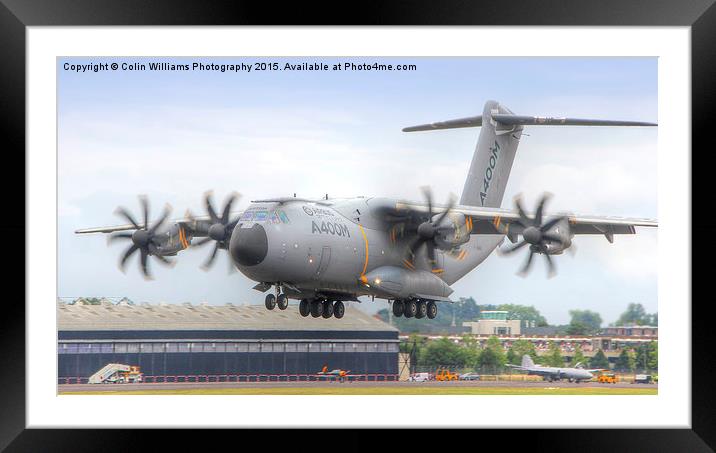  Airbus A400M Atlas Landing - Farnborough 2014 Framed Mounted Print by Colin Williams Photography